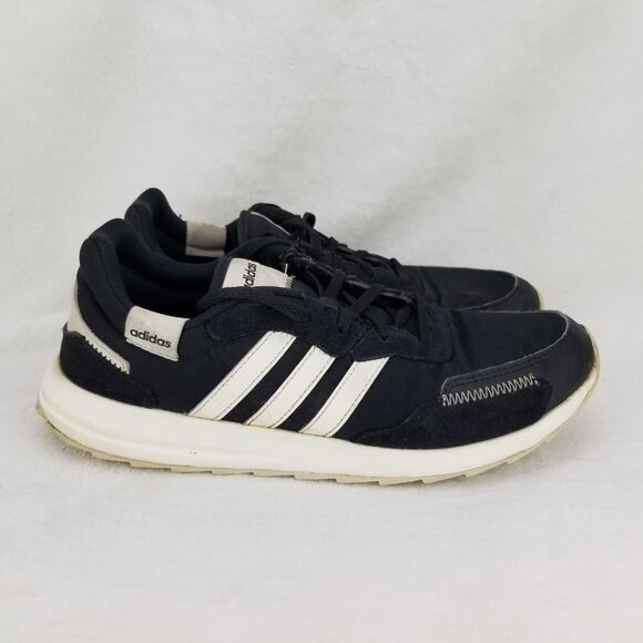 ✅Adidas Retrorun Athletic Sneakers Women's 8.5 Black 3-Stripe Running Shoes *PET - Picture 8 of 11